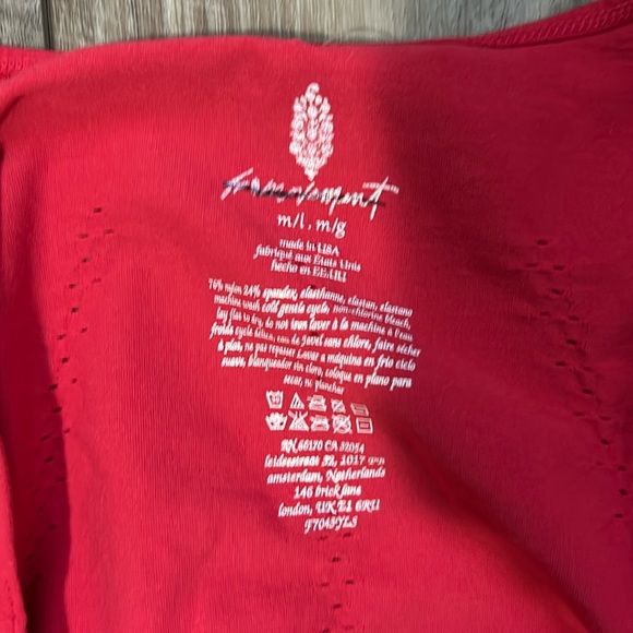 NWOT FP Movement Good Karma Long Sleeve Onesie Red M/L - Picture 5 of 7